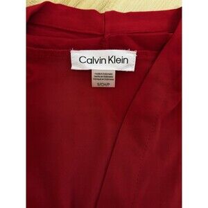 Calvin Klein Red Sleeveless V-Neck Blouse Small